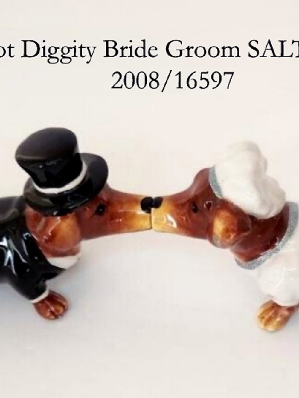 Westland Hot Diggity Dachshund Bride & Groom Salt/Pepper Shakers